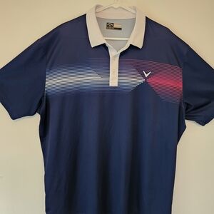 Callaway Men's Blue and Pink Polo Shirt